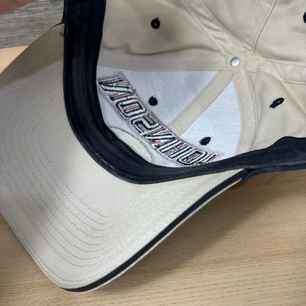 VINTAGE Nascar Hat Cap Strap Back Tan Jimmie Johnson‎ Lowes Racing Team